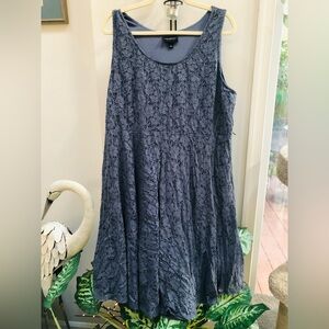 Lane Bryant Blue Gray Lacy Lined Dress